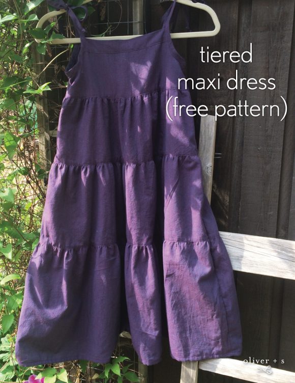 Tiered Maxi dress using the Oliver + S Popover Sundress (free pattern)