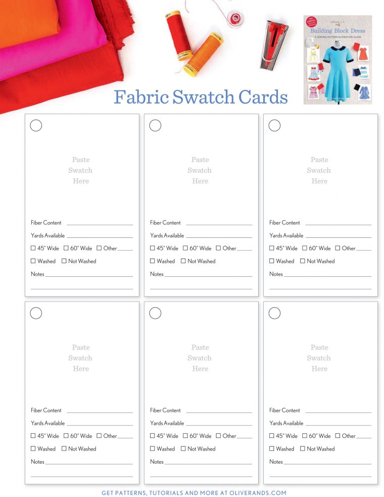 Free Oliver + S Building Block Swatch Card Set