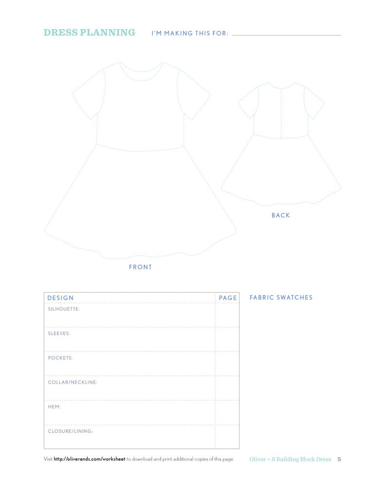 Building Block Dress Worksheet