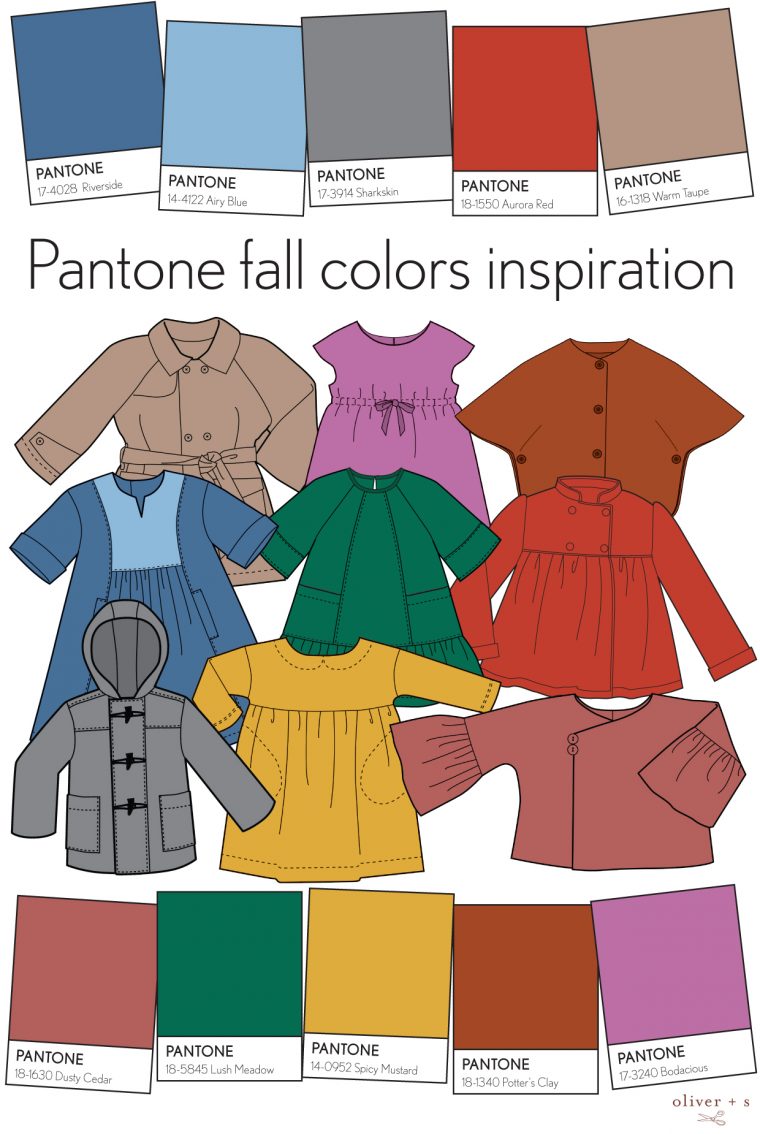 Pantone fall 2016 colors and Oliver + S sewing patterns