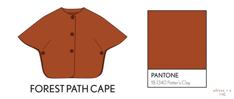 Oliver + S Forest Path Cape in Pantone fall colors