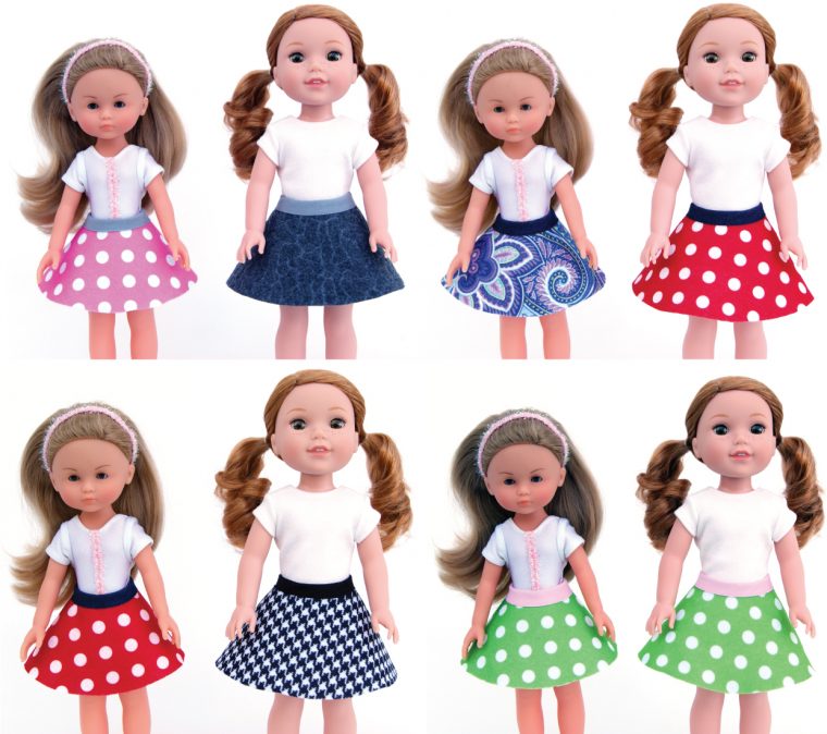 13-inch and 14.5-inch doll skirts (free pattern)