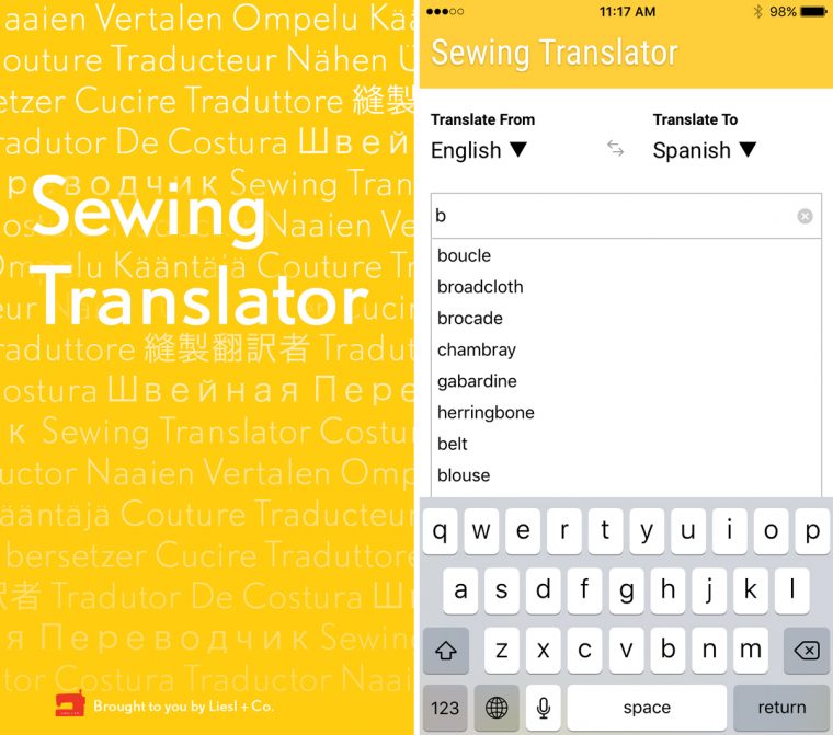 Sewing Translator for iPhone