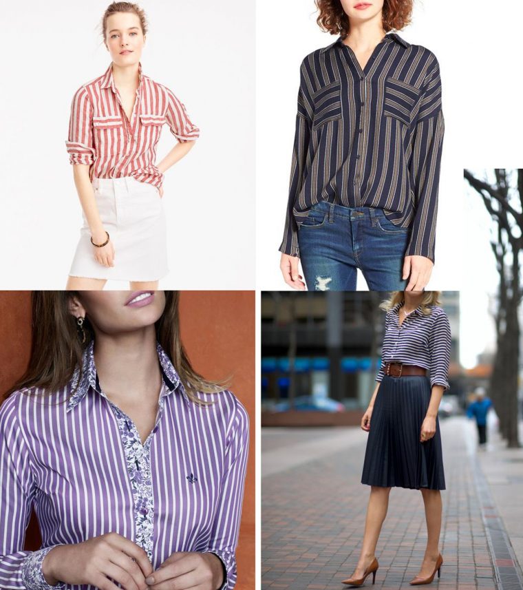 Liesl + Co Classic Shirt sewing pattern styling ideas: stripes