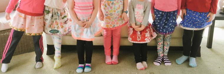 7 girls sewed Oliver + S Lazy Days Skirts