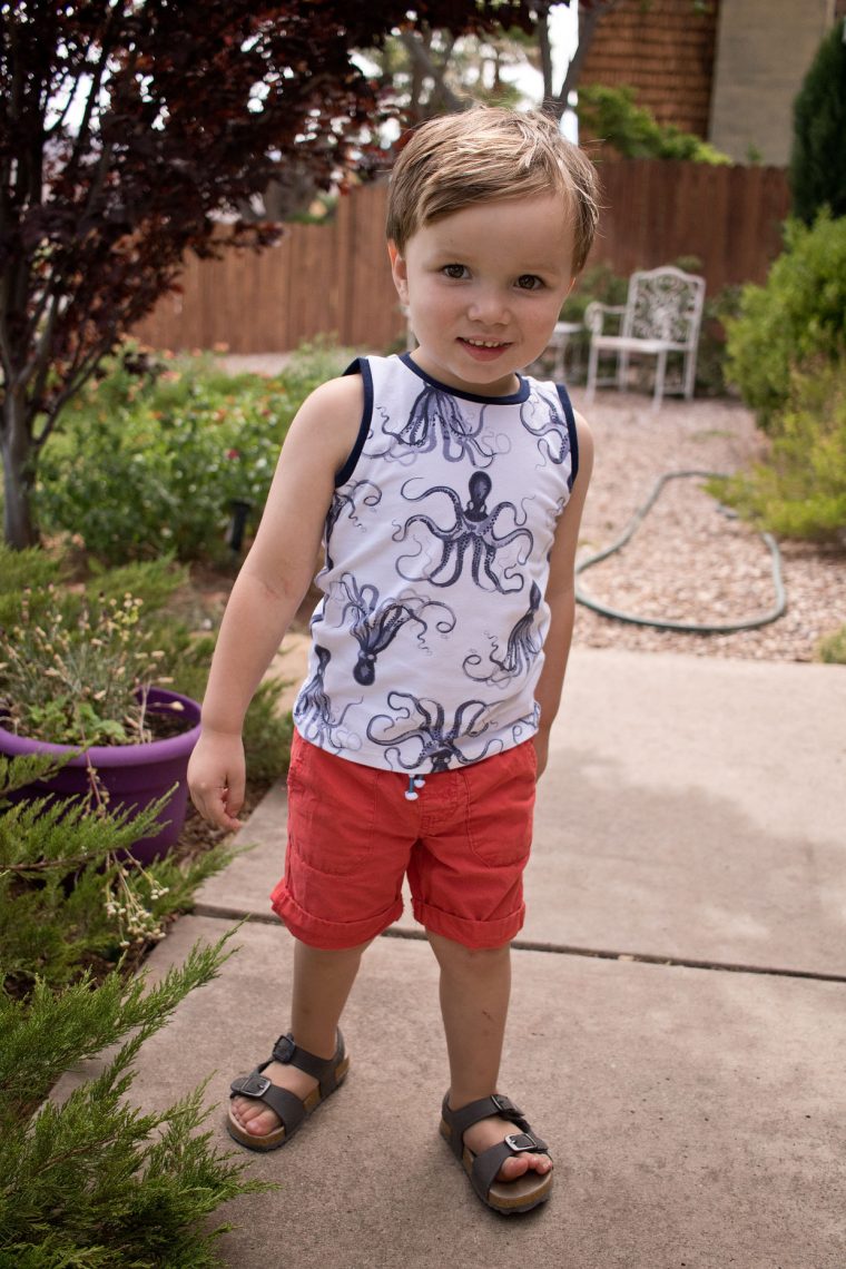 Oliver + S School Bus T-shirt turned into a tank top