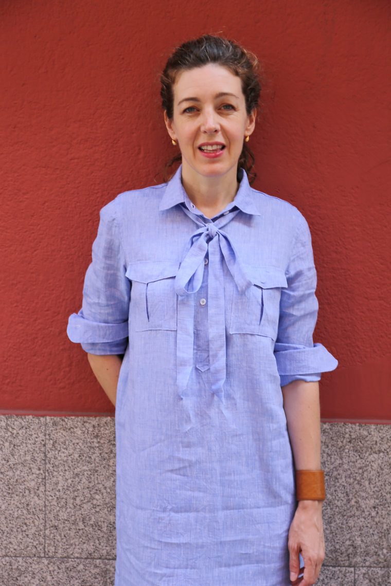 Liesl + Co Classic Shirt as shirt dress: pussy bow edition