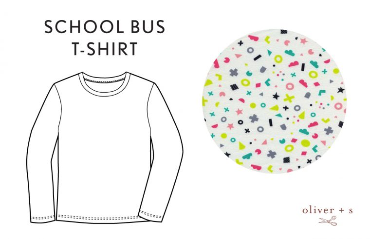 Oliver + S School Bus T-shirt in Hello by Cotton + Steel