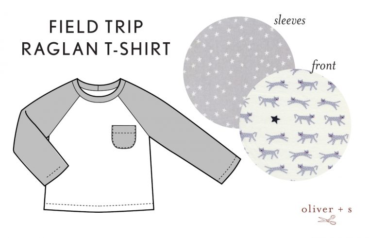 Oliver + S Field Trip Raglan T-shirt in Hello by Cotton + Steel