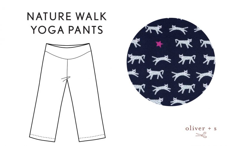 Oliver + S Nature Walk Yoga Pants in Hello by Cotton + Steel