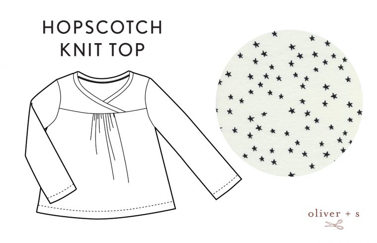 Oliver + S Hopscotch Knit Top in Hello by Cotton + Steel
