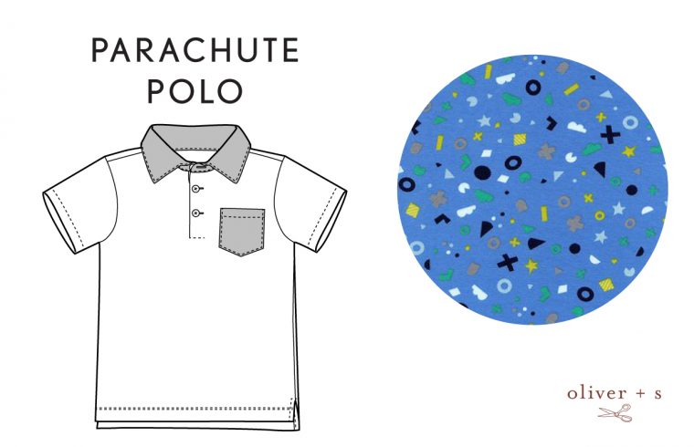 Oliver + S Parachute Polo in Hello by Cotton + Steel