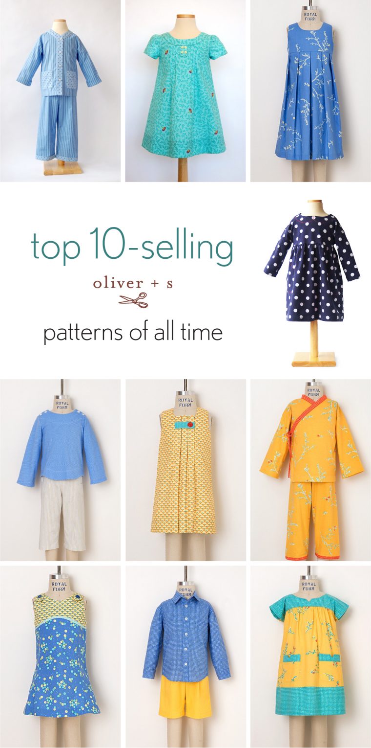 Top 10 selling Oliver + S patterns of all time