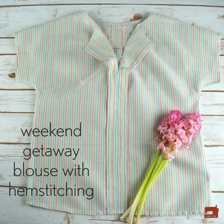 Liesl + Co. Weekend Getaway Blouse with hemstitching