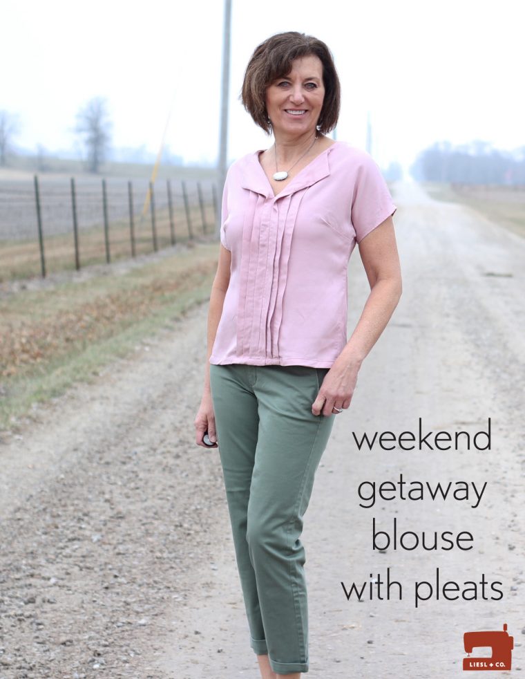 Liesl + Co. Weekend Getaway Blouse with pleats
