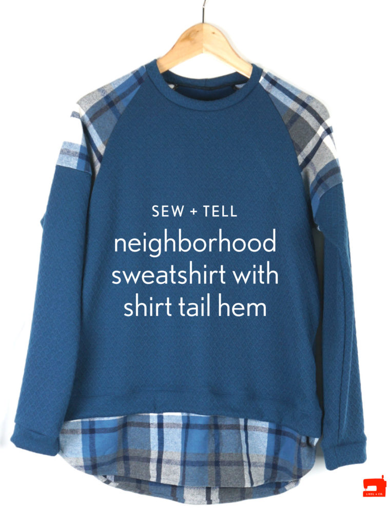 Liesl + Co. Neighborhood Sweatshirt with shirt tail hem