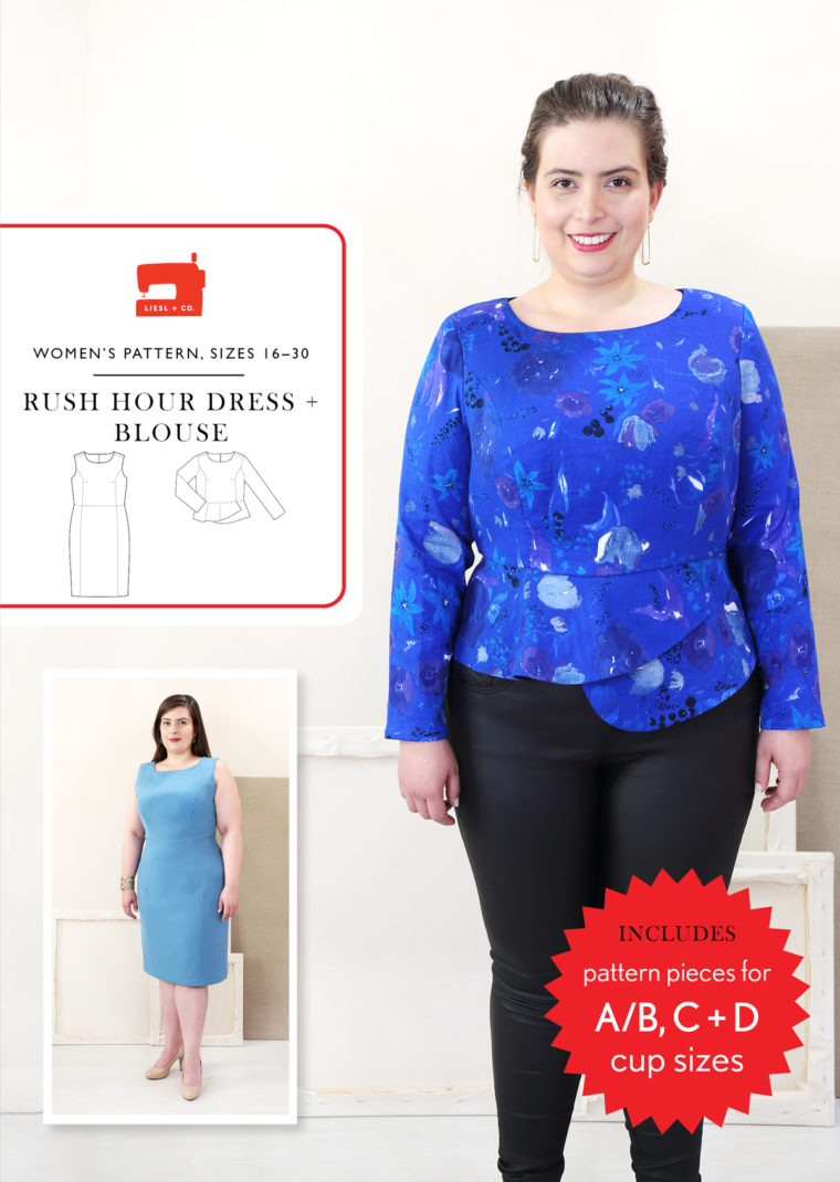 Rush Hour Dress + Blouse in sizes 16-30