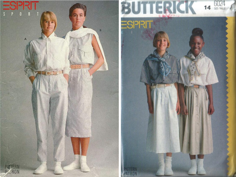 Esprit sewing patterns from the 1980's