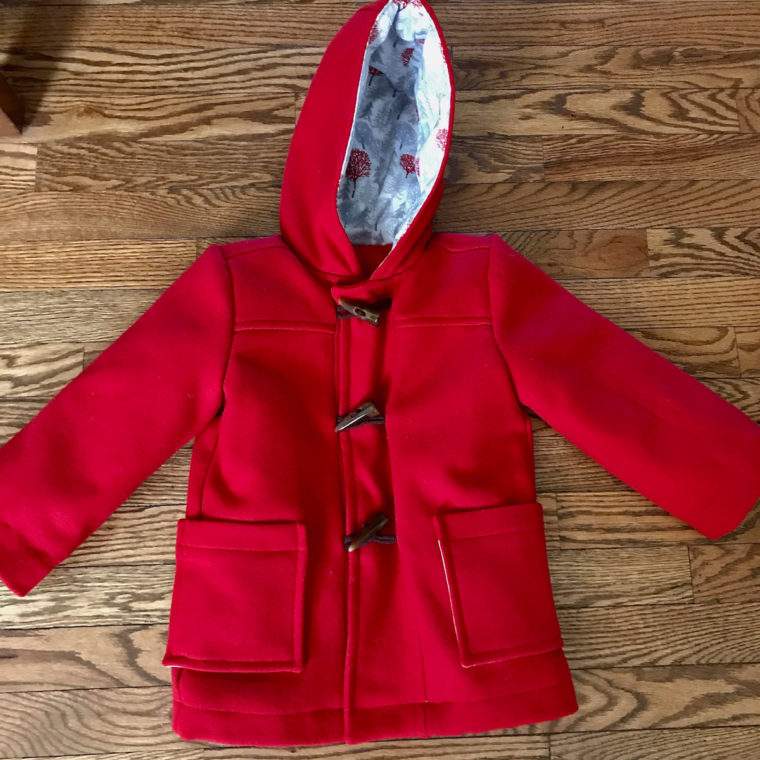 Classic red wool/cashmere School Days Jacket with Thinsulate interlining.