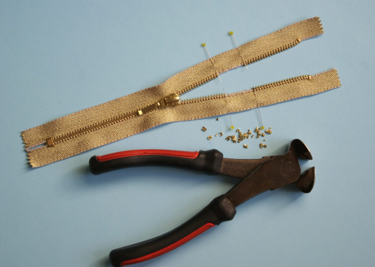 shortening metal zippers from the top