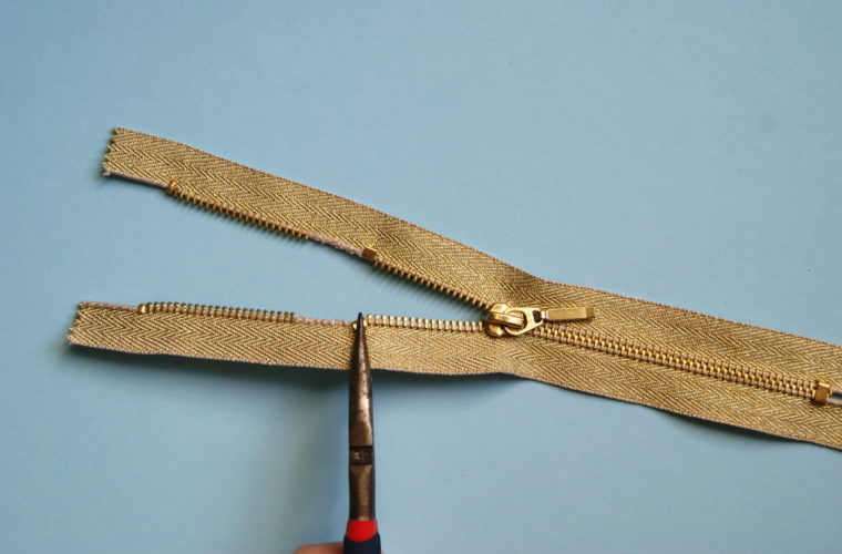 shortening metal zippers from the top