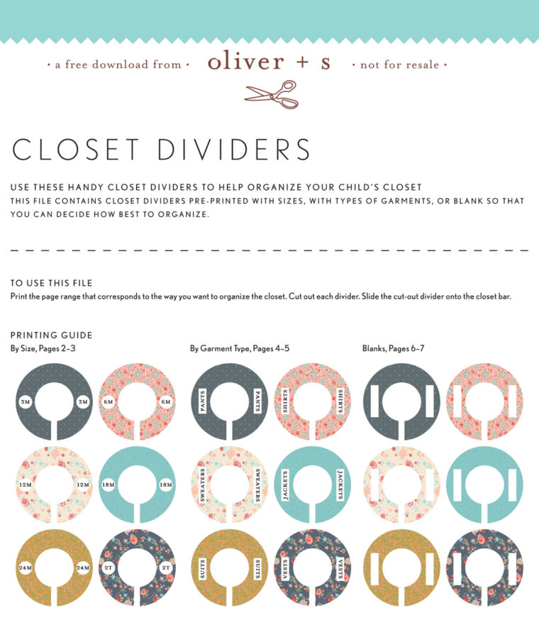 Oliver + S Closet Dividers