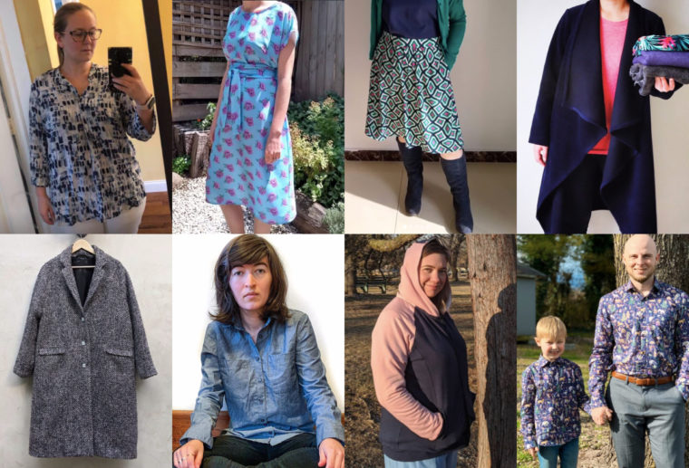 Projects sewn from Liesl + Co. and Oliver + S patterns in January and February.