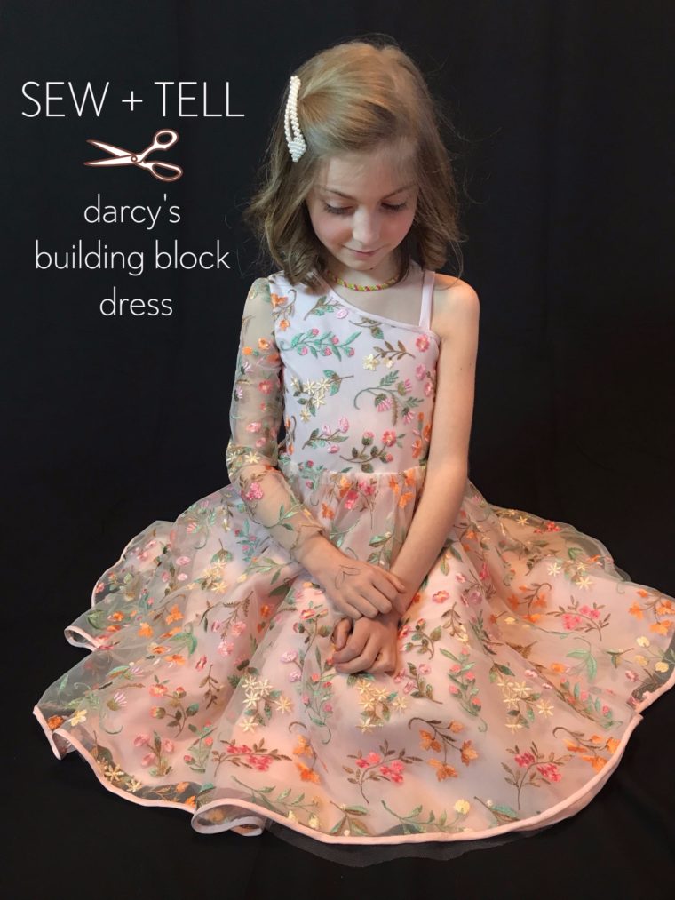 Darcy made a one-shouldered Building Block Dress.