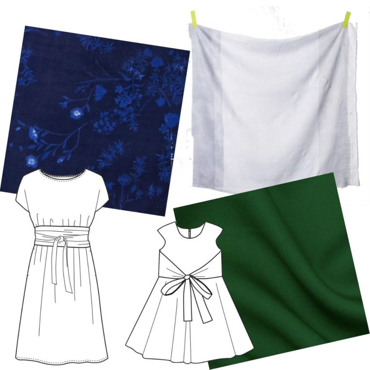 Fabric ideas for a mommy and me pairing of the Terrace Dress and the Cartwheel Wrap Dress.