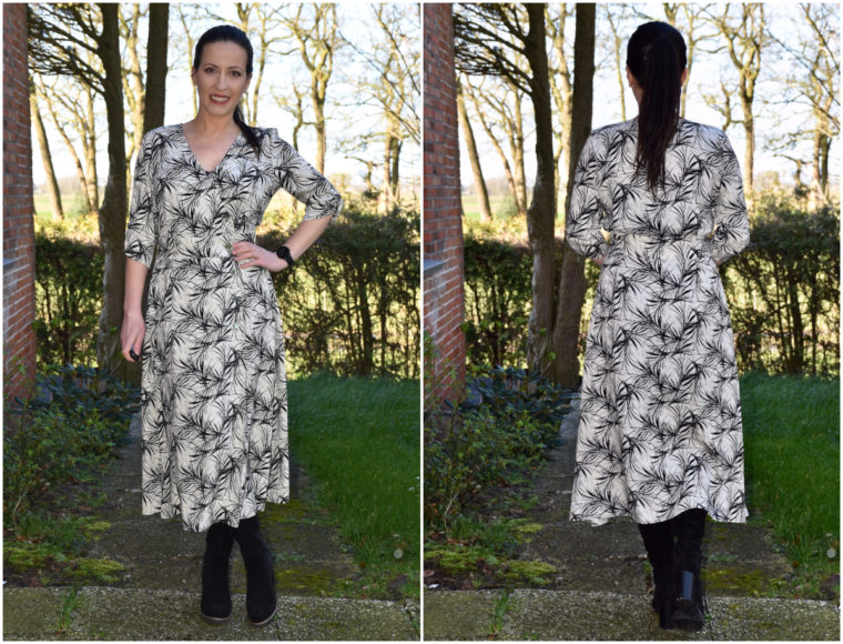 Camelia achieved a beautiful fit on her Saint-Germain Wrap Dress using some common fitting adjustments.