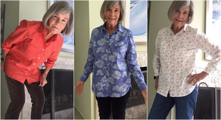 Cindy made these shirts by combining the Recital Shirt and Classic Shirt patterns.