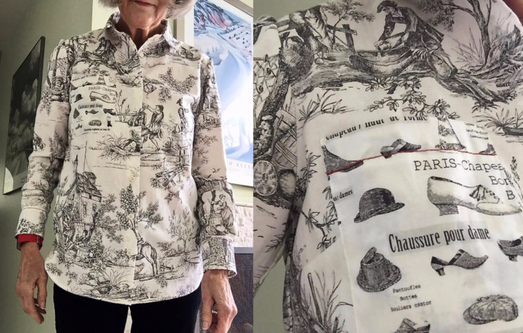 Cindy made this Classic Shirt using a fun toile fabric.