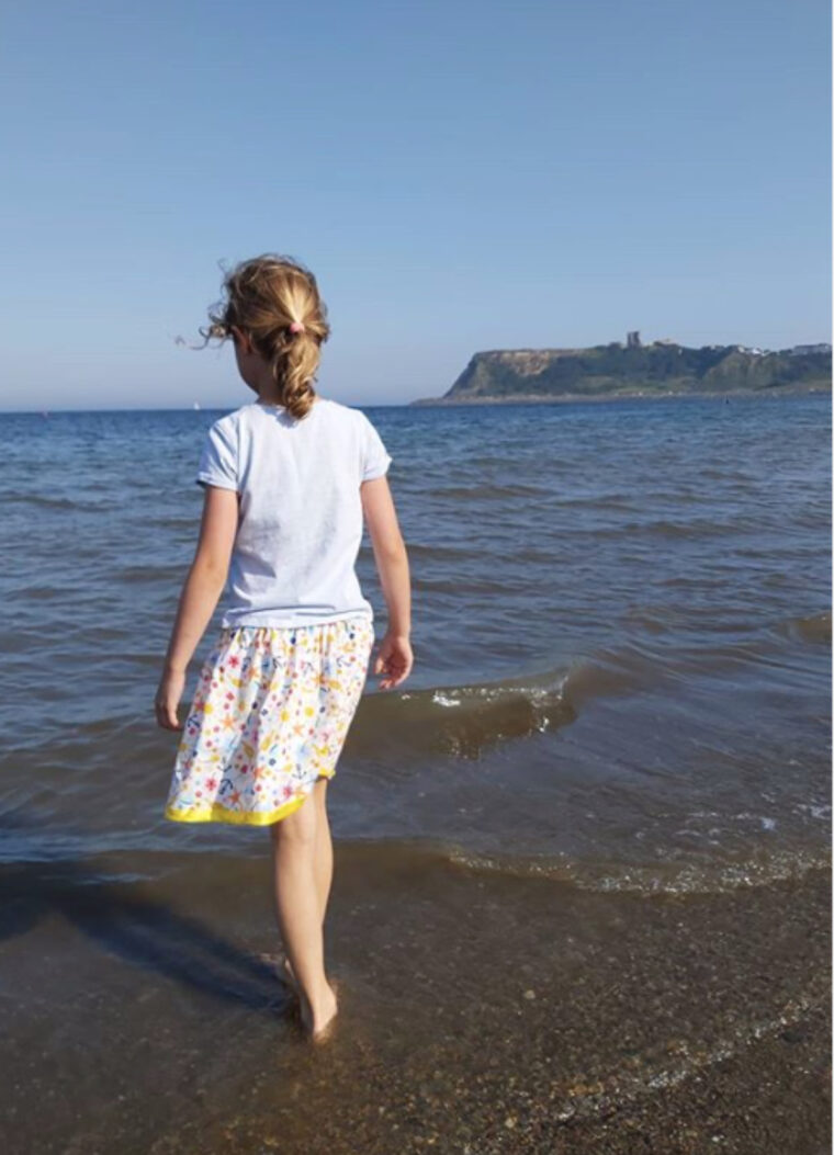 First sewing project for a kid? Look no further than the Lazy Days Skirt.