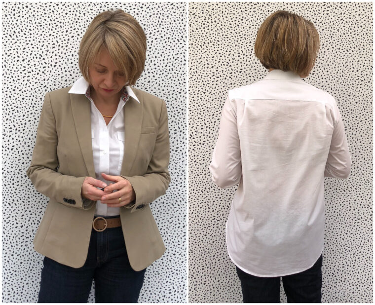 Lucie sewed two totally different shirts using our staple Classic Shirt sewing pattern.