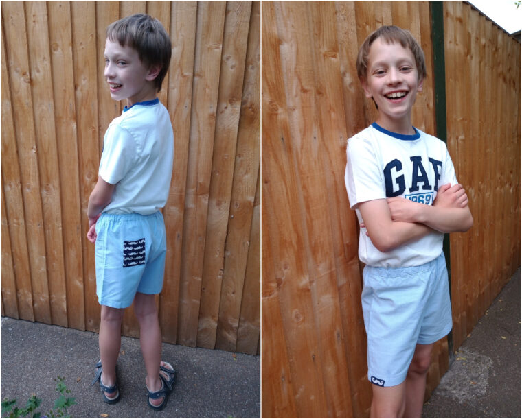 Teach your child to sew with this free, easy-to-sew shorts pattern.