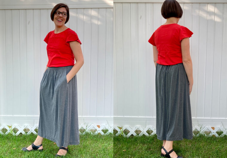 How to convert a woven skirt pattern to knit.