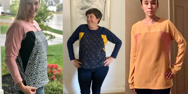 DIY seamed sweatshirt sewing pattern.