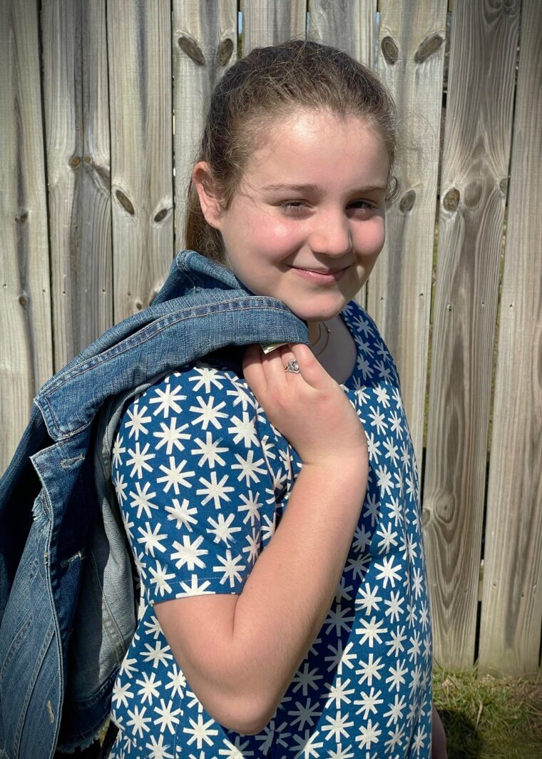 Debbie sewed a tween dress with our sewing pattern.