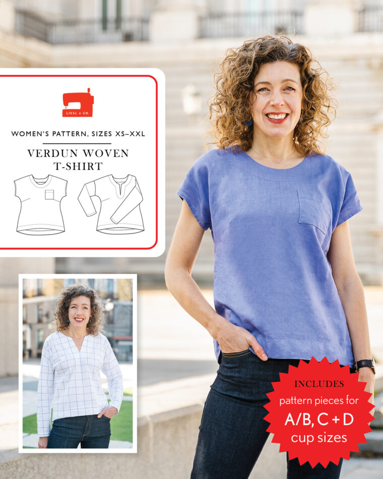 Liesl + Co Verdun Woven T-Shirt sewing pattern