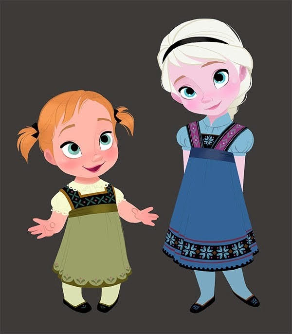 DIY Anna and Elsa as kids dresses.