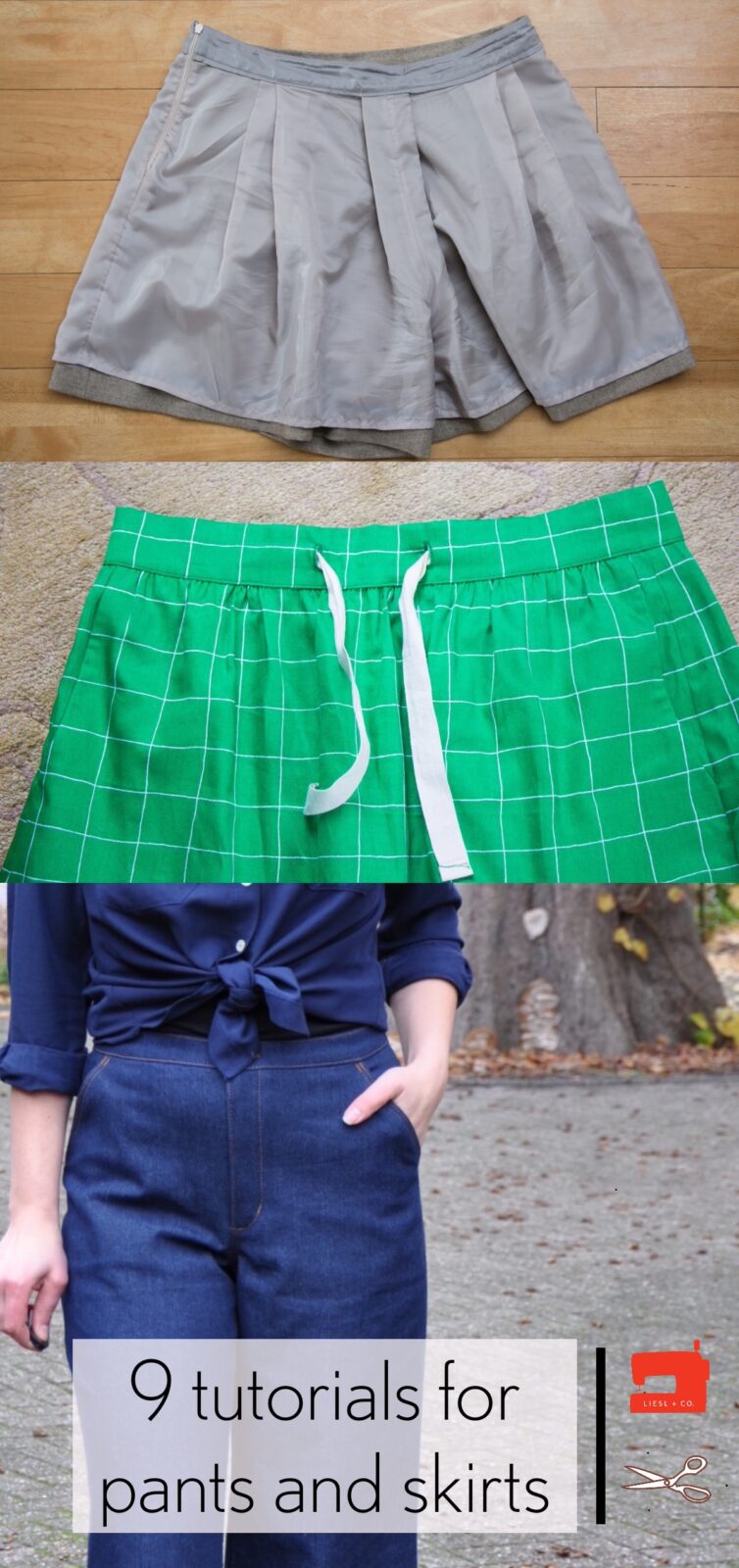 Pattern-hacking tutorials for skirts and pants.