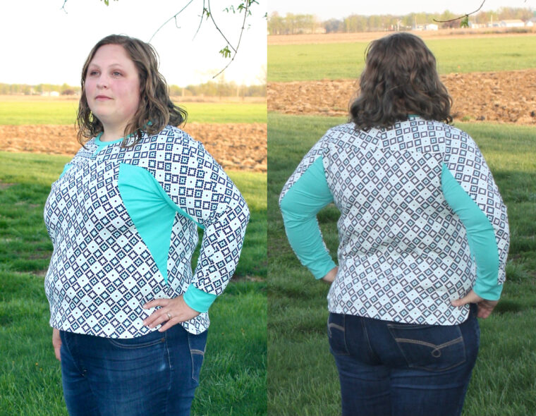 Sharon's DIY sweatshirt is a shoulder-season staple.