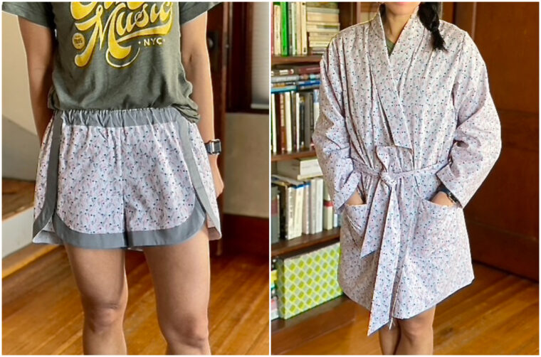 Tester versions of the new Wynwood Robe + Sleep Shorts pattern.