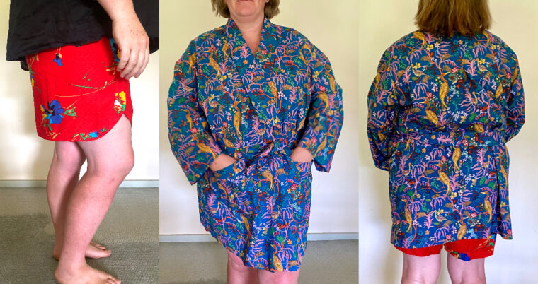 Tester versions of the new Wynwood Robe + Sleep Shorts pattern.