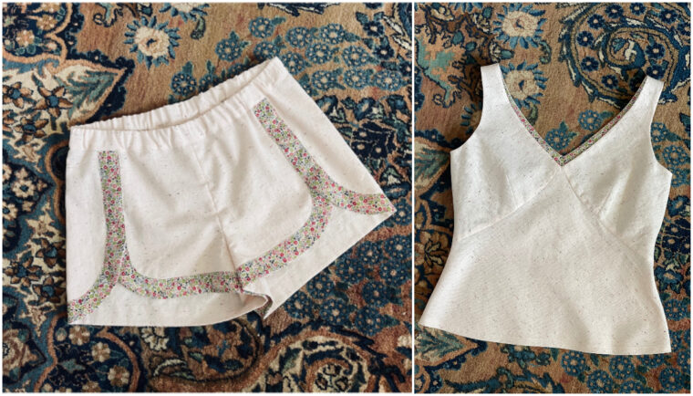 Erica made a custom DIY pajama set using our patterns.