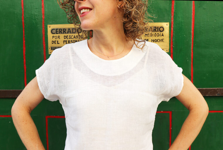 Liesl's sheer open-weave linen Verdun Tee