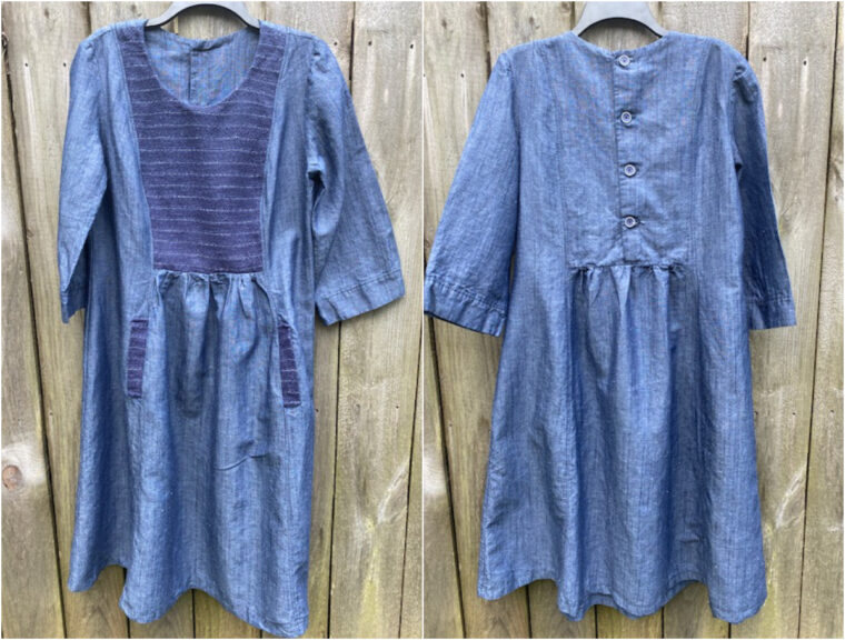 Aimee's Cinema Dress with handwoven yoke.