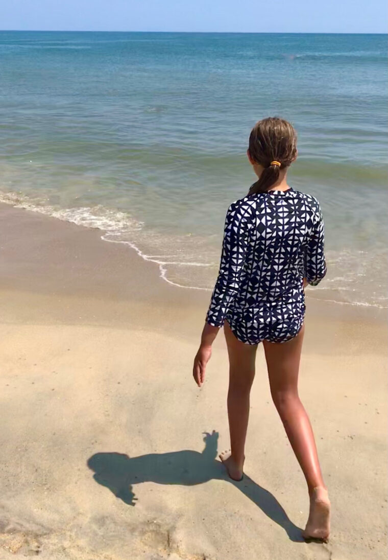 diy lined kid's rash guard 