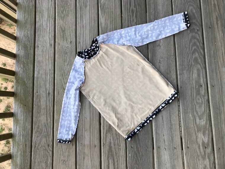 diy lined kid's rash guard 