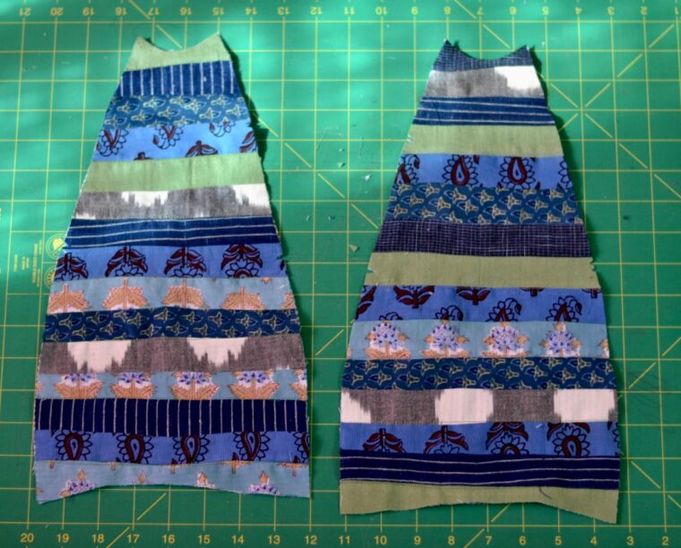 Easy patchwork sleeveless blouse to sew.